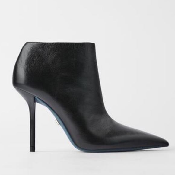 ZARA Leather Heeled Ankle Boots - Picture 4 of 5
